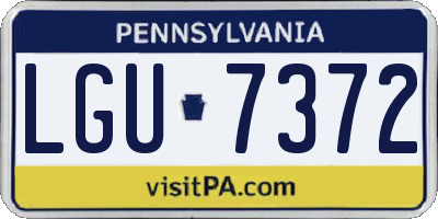 PA license plate LGU7372
