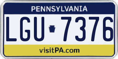 PA license plate LGU7376