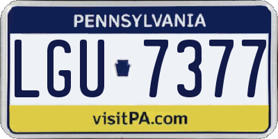 PA license plate LGU7377
