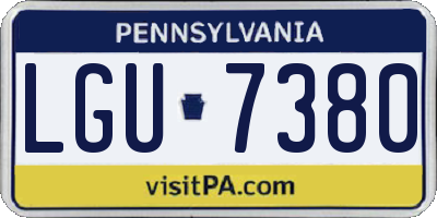 PA license plate LGU7380