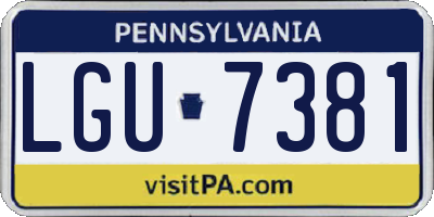 PA license plate LGU7381