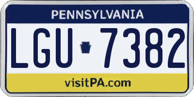 PA license plate LGU7382