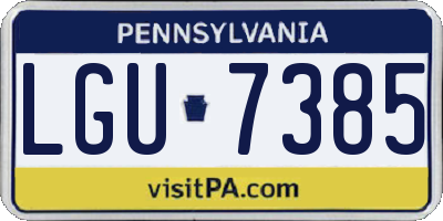 PA license plate LGU7385