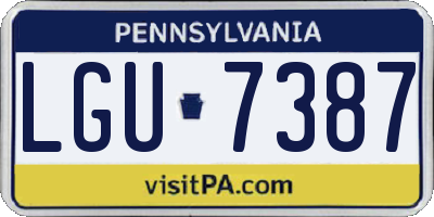 PA license plate LGU7387