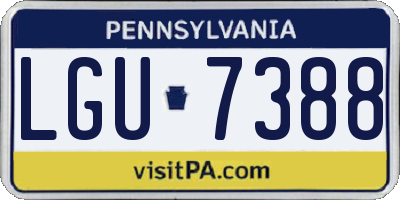 PA license plate LGU7388