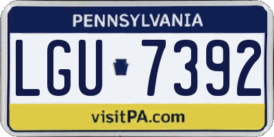 PA license plate LGU7392