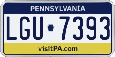 PA license plate LGU7393