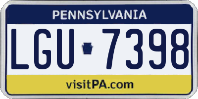 PA license plate LGU7398