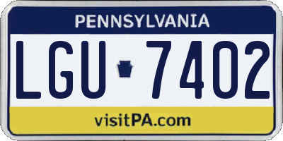 PA license plate LGU7402