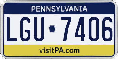 PA license plate LGU7406