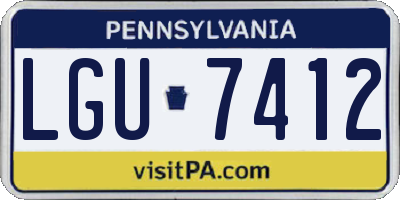 PA license plate LGU7412