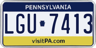 PA license plate LGU7413