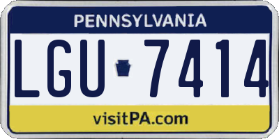 PA license plate LGU7414