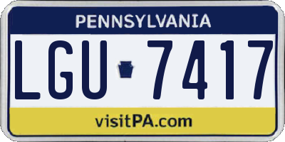 PA license plate LGU7417