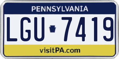 PA license plate LGU7419