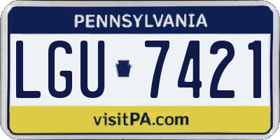 PA license plate LGU7421