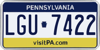 PA license plate LGU7422