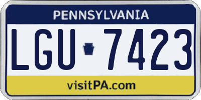 PA license plate LGU7423
