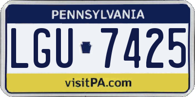 PA license plate LGU7425