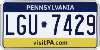 PA license plate LGU7429