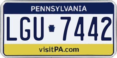 PA license plate LGU7442