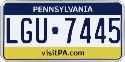 PA license plate LGU7445