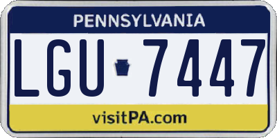 PA license plate LGU7447