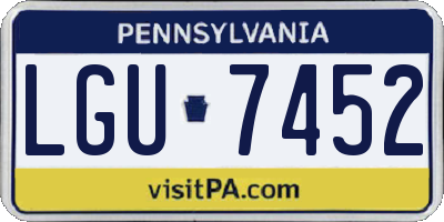 PA license plate LGU7452