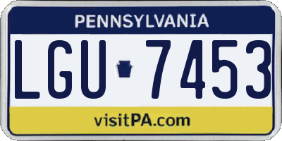 PA license plate LGU7453