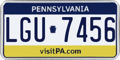 PA license plate LGU7456