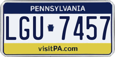 PA license plate LGU7457