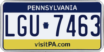 PA license plate LGU7463