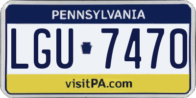 PA license plate LGU7470