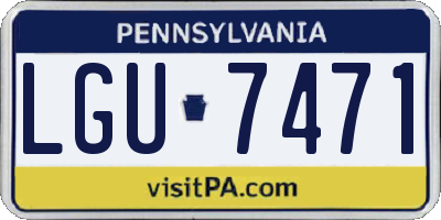 PA license plate LGU7471