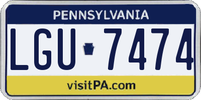 PA license plate LGU7474