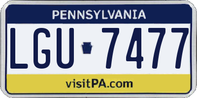 PA license plate LGU7477