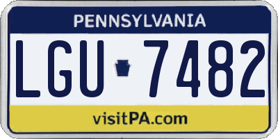 PA license plate LGU7482