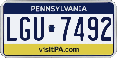 PA license plate LGU7492