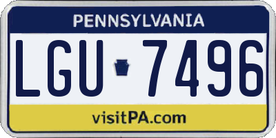 PA license plate LGU7496