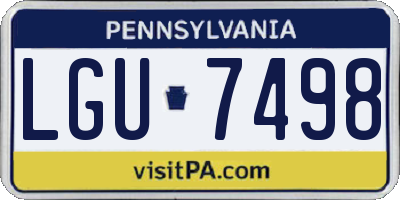 PA license plate LGU7498
