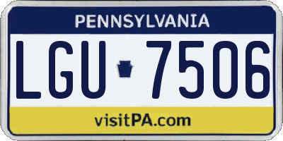 PA license plate LGU7506
