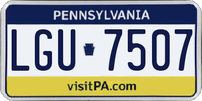 PA license plate LGU7507