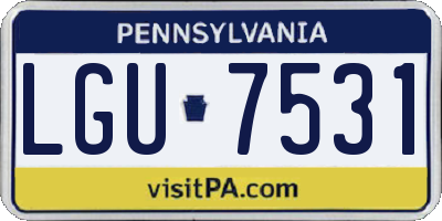 PA license plate LGU7531