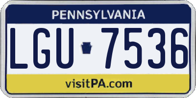 PA license plate LGU7536