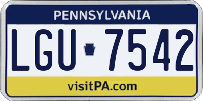PA license plate LGU7542