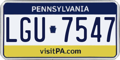 PA license plate LGU7547