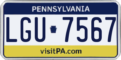 PA license plate LGU7567