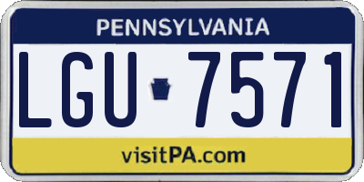 PA license plate LGU7571