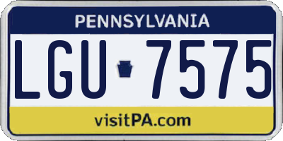 PA license plate LGU7575
