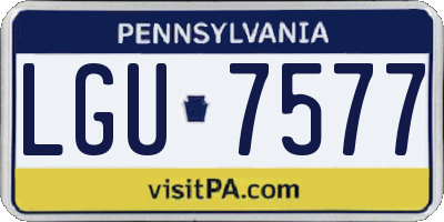 PA license plate LGU7577